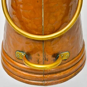 Высокий Зольник «Дама с Кавалером - У Камина» или Подставка для зонтов и тростей, Медь, Латунь, Бельгия.