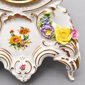 Винтажные Каминные Механические Фарфоровые Часы с боем «Время Роз», Franz Hermle & Sohn Германия 50 гг. 