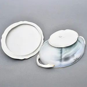 Столовый Фарфоровый сервиз «Охота» на 12 персон, Kaestner Saxonia Германия, первая половина ХХ века.