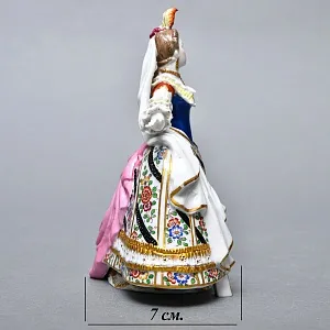 Антикварная статуэтка «Дама - Королевский прием», Фарфор SITZENDORF Германия, 1884 - 1902 годы.