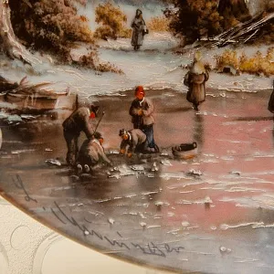 Коллекционная Тарелка №3 серии «Романтичные зимние пейзажи» Фарфор Furstenberg Германия -1987 год.