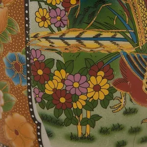 Ваза «Королевские фазаны» технике Мориаж Н-36 см., Фарфор, Китай, 70 -е годы ХХ века.