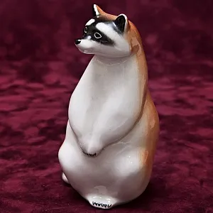 Коллекционный Триптих - Фарфоровые Статуэтки «Три Енота», ЛФЗ СССР -1962 год.