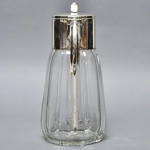 Винтажный Хрустальный Графин - Кувшин на 2,8 литра с Колбой для льда, Silverplated Германия. 