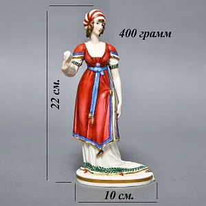 Антикварная статуэтка «Девушка в тюрбане», Фарфор, Dressel, Kister & Cie Германия, 1900 - 1922 годы. 
