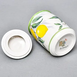 Авторский Чайный сервиз на 4 персоны «Лимоны», фарфор, ручная роспись, Гжель Россия -2000 г..