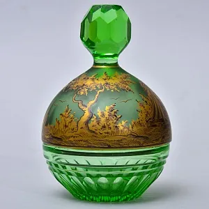 Парфюмерный набор из 3-х предметов «Влюбленная пара. Свидание», Хрусталь Johann Oertel & Co. Богемия.