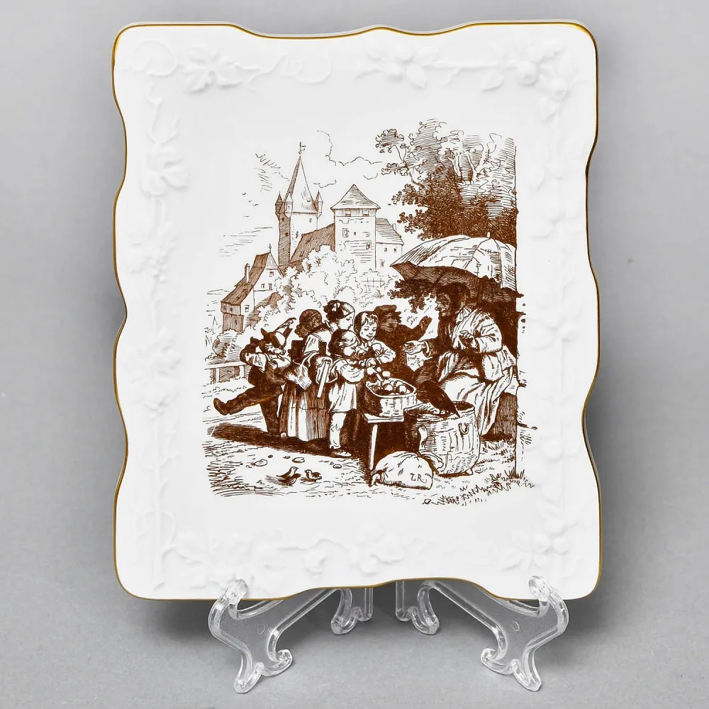 Фарфоровая Картина - Плакетка «Рыночная Торговка», Meissen (Мейсен) Германия 1979-1980 годы.