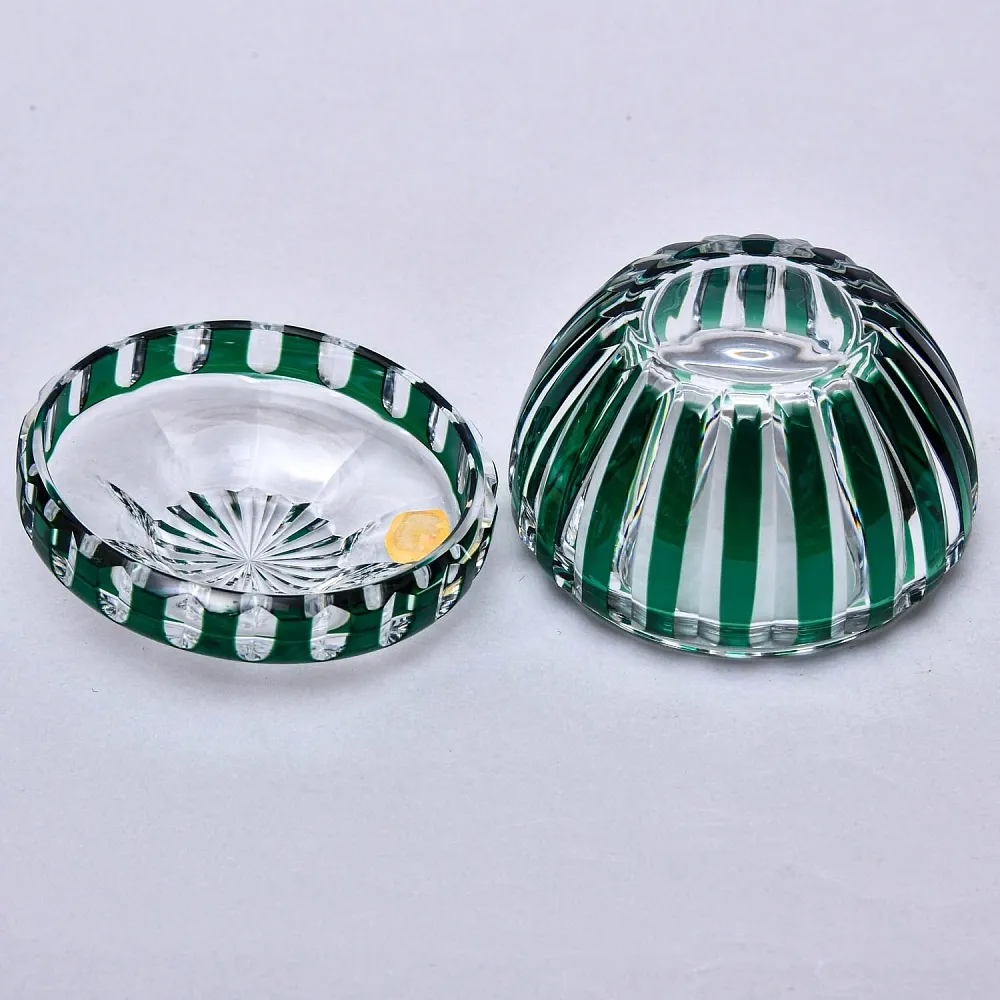 Винтажный Парфюмерный Набор из 3-х предметов, Цветной Хрусталь VAL SAINT LAMBERT, Бельгия.