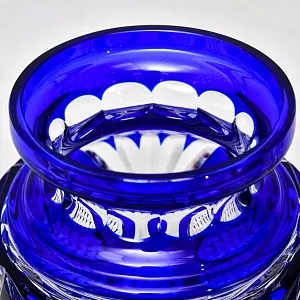 Редкость! Ваза на ноге Синего Цвета, Хрусталь VAL SAINT LAMBERT Бельгия 60гг.