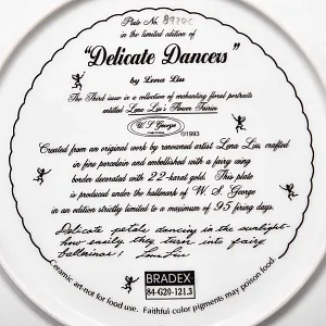 Коллекционная Фарфоровая тарелка «Цветочный танец», W.J.GEORGE. США  - 1993 год.