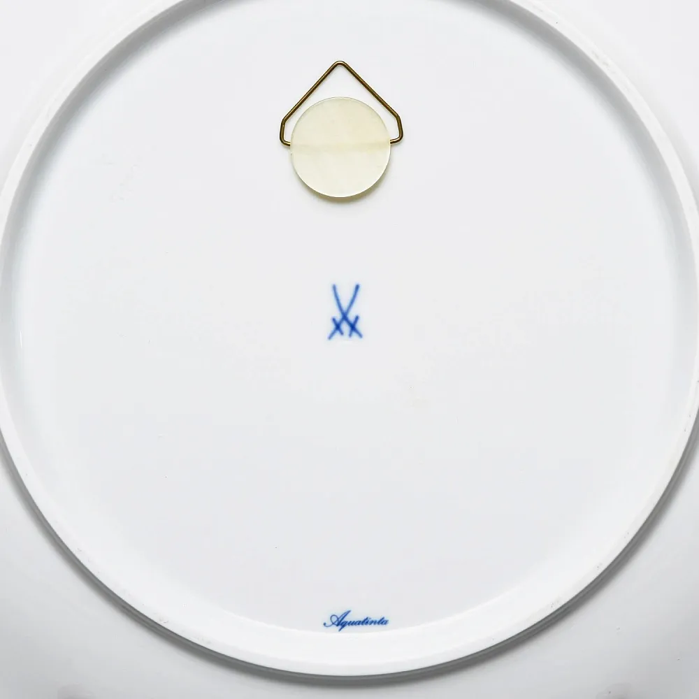 Коллекционная Тарелка - Блюдо «Клейма Мейсенской мануфактуры», Фарфор, MEISSEN Германия.