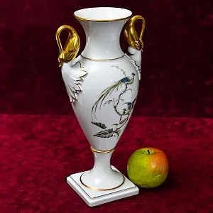 Редкая! Коллекционная Авторская Ваза «Райские птицы» Фарфор KAISER Германия -1956 год.  