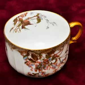 Винтажная Чайно-Кофейная пара + Тарелка (тройка), Фарфор Limoges Франция, 1876 - 1896 годы. 