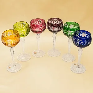 Набор Бокалов для вина из Цветного Хрусталя «Виноград», NACHTMANN Германия, 60 -е годы ХХ века.