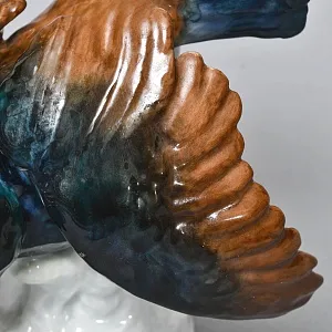 Антикварная Коллекционная Фарфоровая статуэтка «Птица - ГЛУХАРЬ», Hochst Германия начало ХХ века.