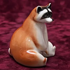 Коллекционный Триптих - Фарфоровые Статуэтки «Три Енота», ЛФЗ СССР -1962 год.