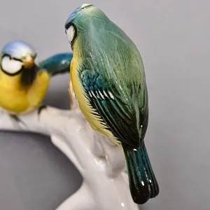 Пара Птиц - Фарфоровая Статуэтка «Синички на ветке», Карл Энс / Karl Ens, Германия 50 гг.