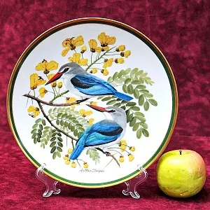 Коллекционная Тарелка - Блюдо «Лесной зимородок» Фарфор, Franklin Porcelain США - 80-е гг.