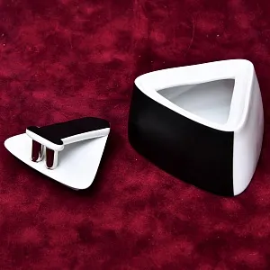 Авторский Кофейный Сервиз на 6 персон «Delta», 15 предметов. Фарфор Studio Carlsbad, Чехословакия.