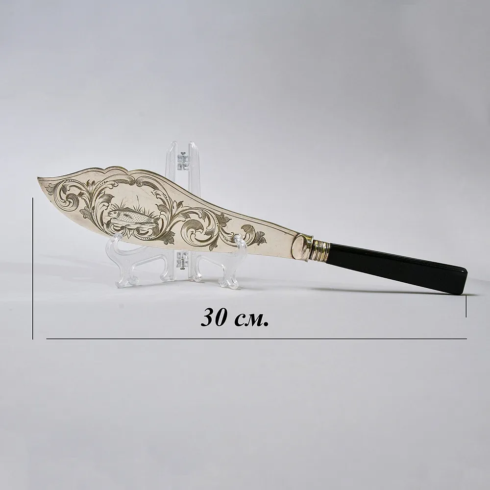 Винтажный Набор для Сервировки и подачи блюд Нож + Вилка, Silverplated Франция начало ХХ века.