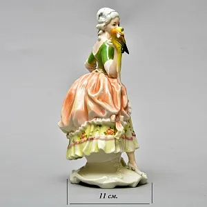 Редкость!!! Фарфоровая Статуэтка «Дама с попугаем», Karl Ens Германия, 30-е гг.