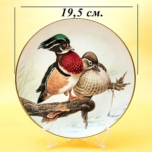 Коллекционная Фарфоровая Тарелка «Лесной Год, ИЮЛЬ. Утки», Англия - 1982 год. 