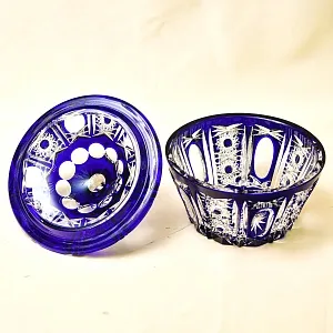 Ваза - Конфетница с кышкой Хрусталь JOSKA BODENMAIS Германия, конец 60-х гг.