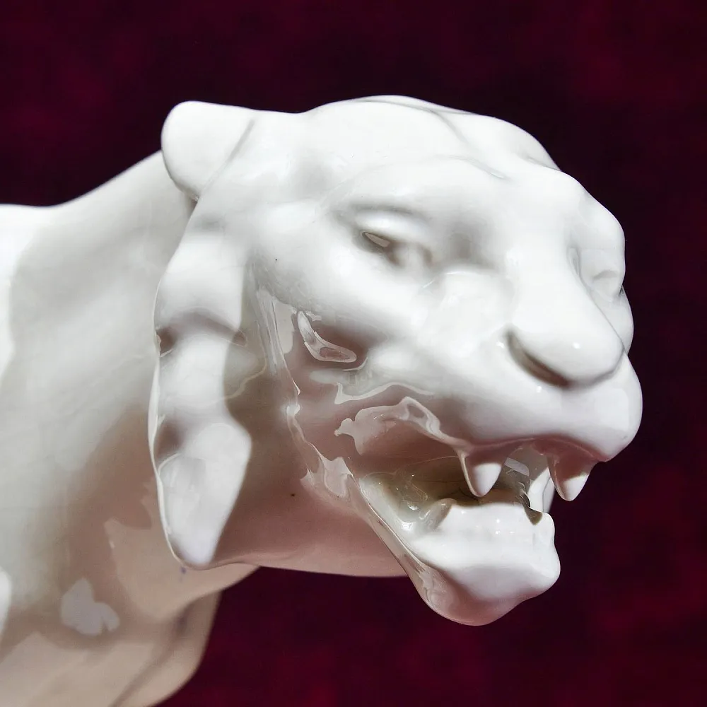 Большая Коллекционная статуэтка «Бенгальский ТИГР», Фаянс LUX, Бельгия.