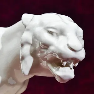 Большая Коллекционная статуэтка «Бенгальский ТИГР», Фаянс LUX, Бельгия.