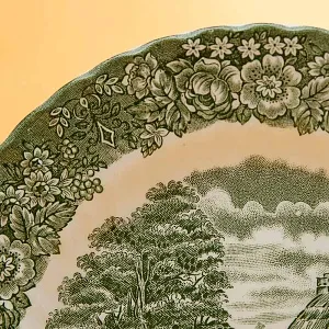 Чайная пара+Тарелка (Тройка) «Memory Lane (Green)» Фарфор BRITISH ANCHOR, Англия - 60 гг.