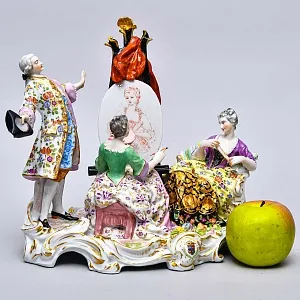 Редкость! Коллекционная Фарфоровая статуэтка «ПОРТРЕТ», Edme Samson et Cie Франция, 1940 - 1969 годы. 