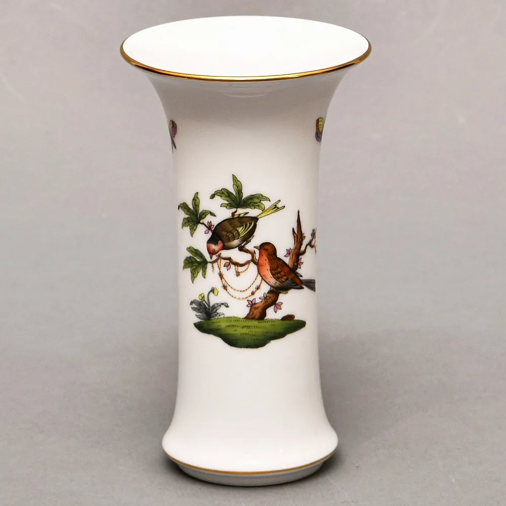 Небольшая Классическая Ваза для цветов «ROTHSHILD BIRDS», Фарфор Herend Венгрия.