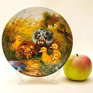 Коллекционная Тарелка «Встреча у водопоя» Фарфор, Vohenstrauss Германия -1991 год.