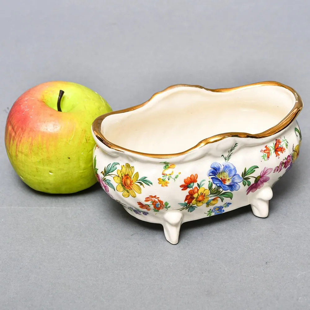 «Орешница» - Ваза - Конфетница «Цветочная Симфония»  Фаянс Бельгия 50-е годы ХХ века.