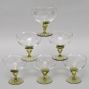 Фужеры для Шампанского - Креманки «Papyrus», Хрусталь Rosenthal Studio Line, Германия -1960 - 1969 годы. 