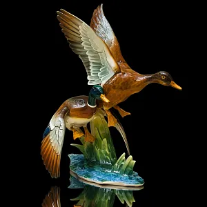 Большая Фарфоровая Статуэтка «Птицы - Взлетающие утки», Hutschenreuther,  Германия -1970 год.