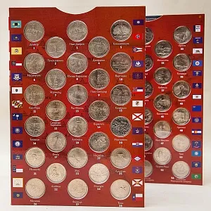 Альбом - Юбилейные и Памятные монеты «Двадцатипятицентовики штатов и территорий США», США 1999 - 2009 годы.