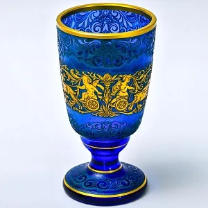 Редкость! Антикварная Хрустальная Ваза «Античные Колесницы», JOSEPHINENHUTTE, Германия 1915 -1920 гг.