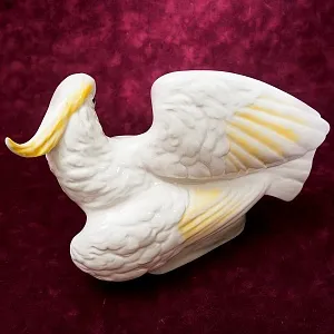 Большая Статуэтка Птица - Попугай - Какаду Желтохохлый, фарфор ИФЗ, Россия.