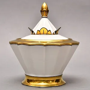 Фарфоровая Шкатулка - Сахарница - Доза «Корона», Hertel, Jacob & Co. Германия, 1928 - 1953 годы. 
