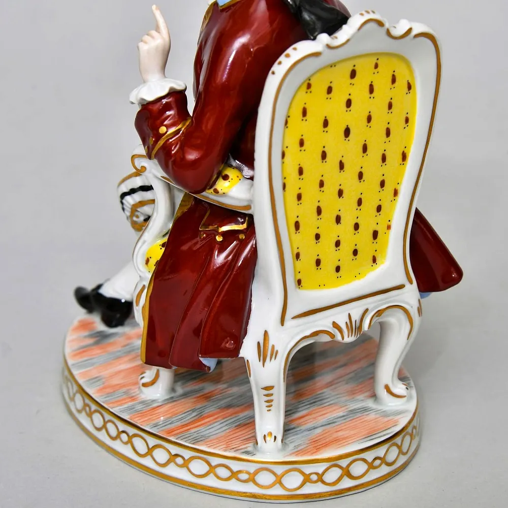 Коллекционные Парные статуэтки «Дама и Кавалер. Светская беседа», Фарфор SP Dresden, Германия.