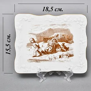Фарфоровая Картина - Плакетка «Дети на снегу», Meissen (Мейсен) Германия 1979-1980 годы.