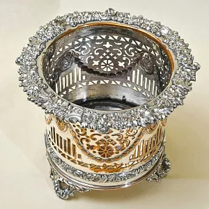 Антикварная Сервировочная Металлическая Подставка для Бутылок - Бутылочная передача, SHEFFIELD Англия.