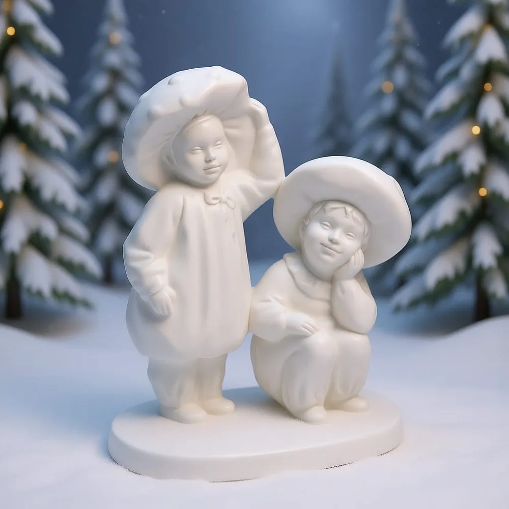 Коллекционная Авторская Статуэтка «Грибочки» из серии «Детский Утренник», фарфор ИФЗ, Россия.