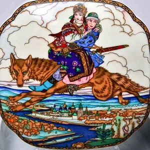 Коллекционная Шкатулка «Иван Царевич и Серый волк» из серии «Русские Сказки», Фарфор VIlleroy&Boch, Германия.