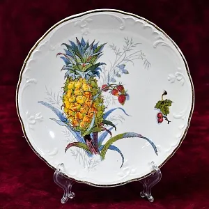 Антикварная Фарфоровая тарелка «Ананас», Villeroy&Boch Германия, 1874 - 1909 годы.