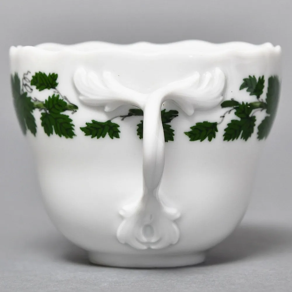 Классическая Фарфоровая Кофейная пара «Виноградные листья», MEISSEN Германия.