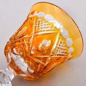 Хрустальный Бокал для вина жёлтого цвета, Karl Klokotschnik Германия -70 гг. 