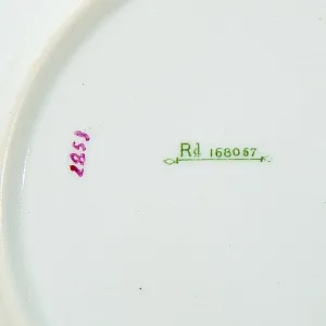 Антикварный Фарфоровый Десертный набор тарелок «Летний сад», Англия, конец ХIX - начало ХХ века.